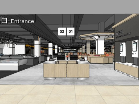 Supermarket Design Proposal 3D Model