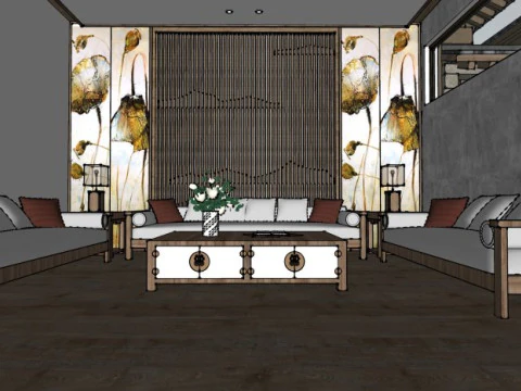 Traditional Homestay Interior Decoration Design 3D Model