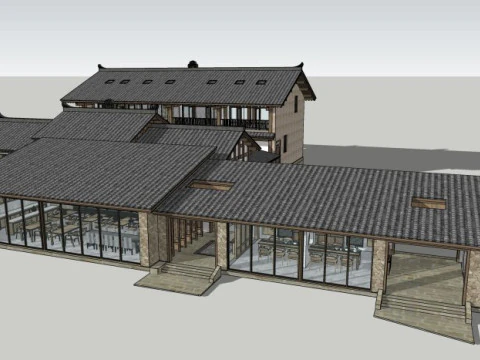 Traditional Homestay Interior Decoration Design 3D Model