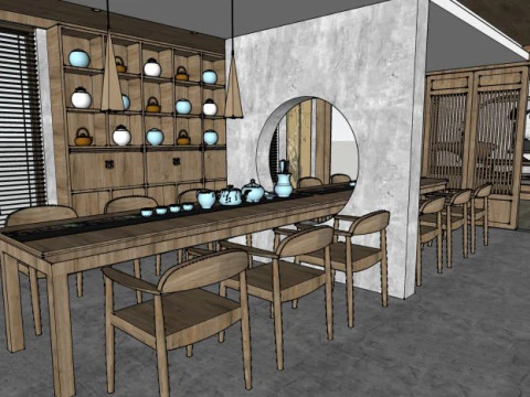 Traditional Homestay Interior Decoration Design 3D Model