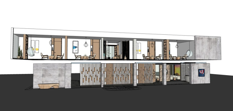 Resort hotel 3D Model .c4d .max .obj .3ds .fbx .stl .blend 