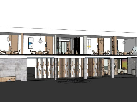 Hotel resort Modelo 3D