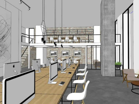 Ufficio al piano standard in grattacieli Modello 3D