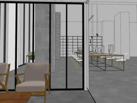 Standard floor office in high-rise buildings 3D Model