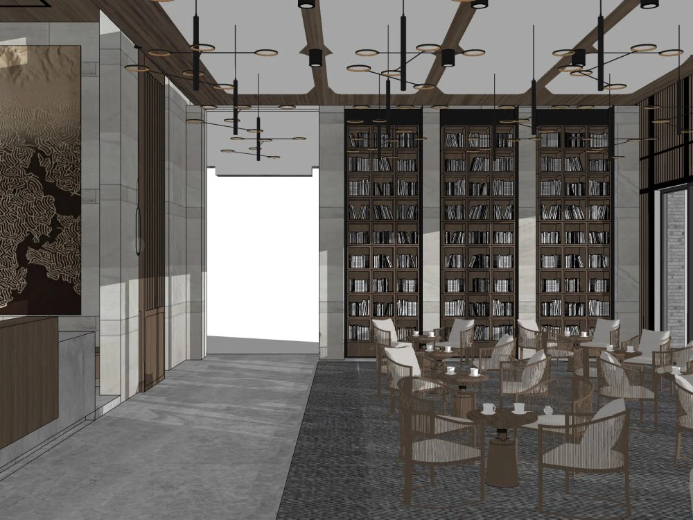 Lobby interior 3D Model .c4d .max .obj .3ds .fbx .stl .blend 