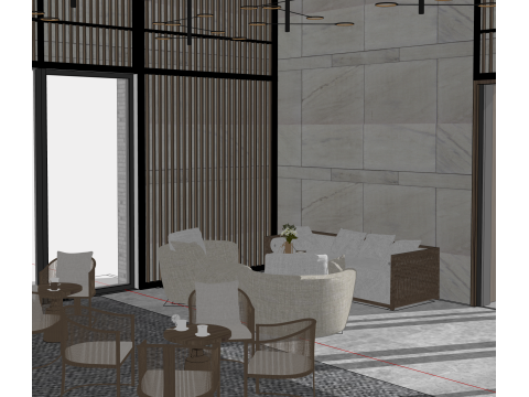 로비 인테리어 3D 모델