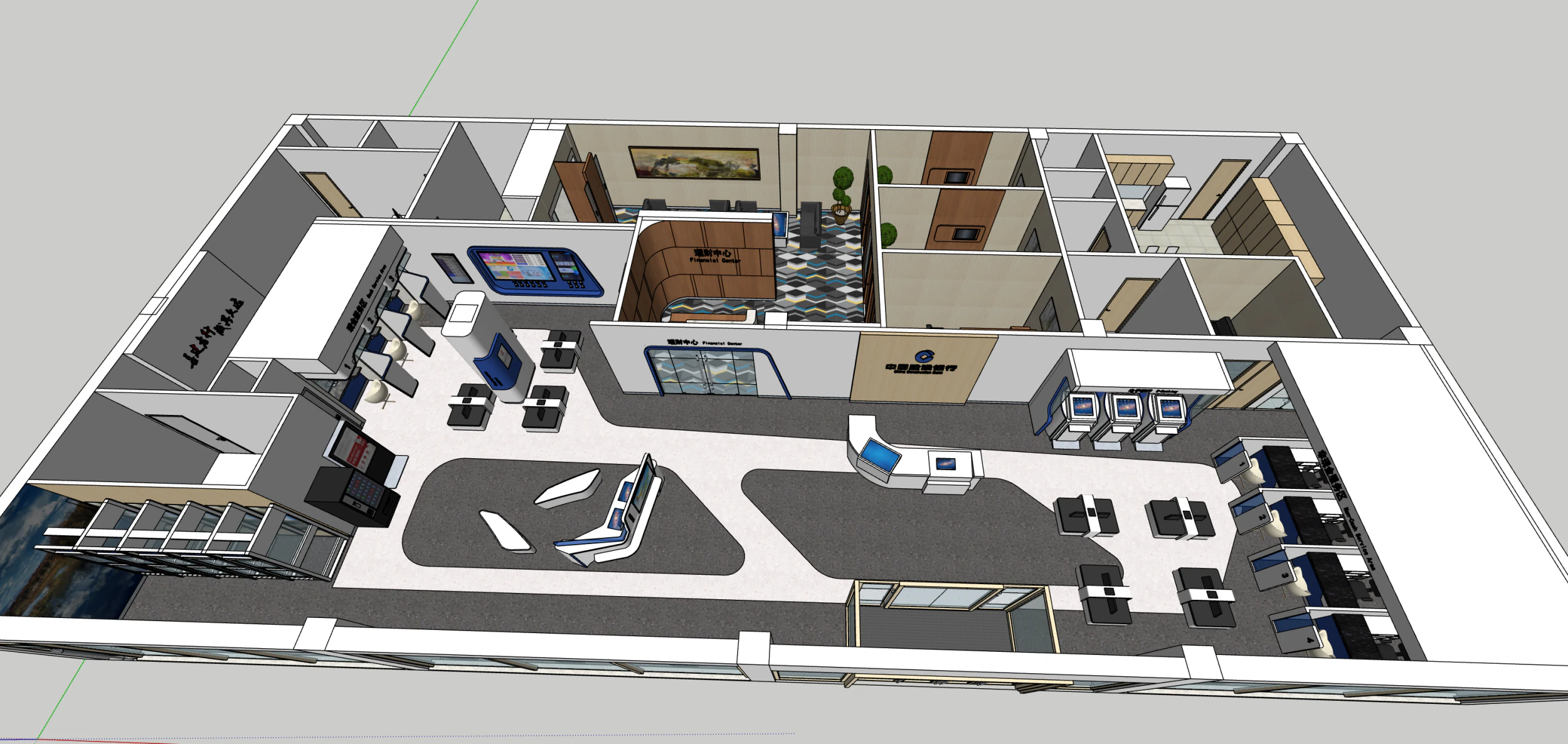 Progettazione bancaria Modello 3D .c4d .max .obj .3ds .fbx .stl .blend 