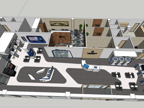 은행 디자인 3D 모델