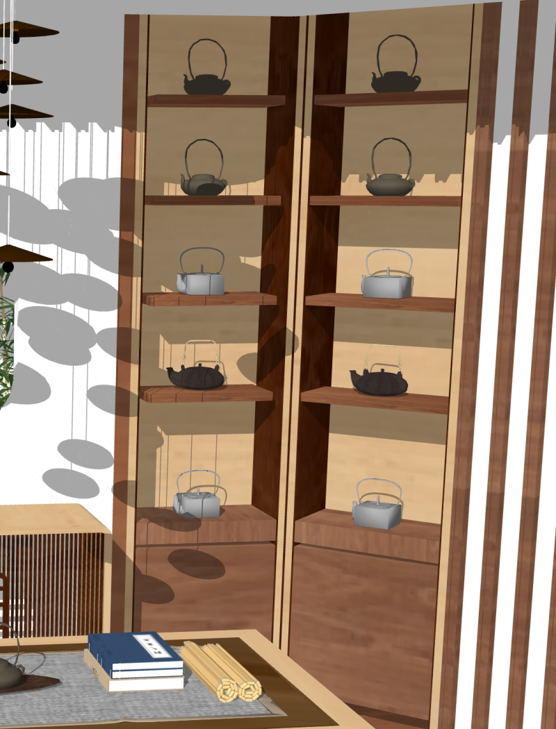 Chinese style tea room 3D Model .c4d .max .obj .3ds .fbx .stl .blend 