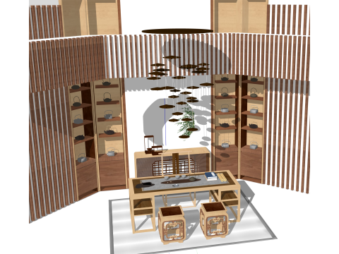 Chinese style tea room 3D Model