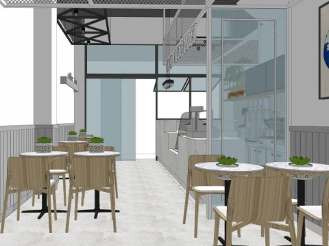 Milchteeladen 3D Modell