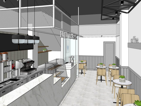 Milk tea shop 3D Model