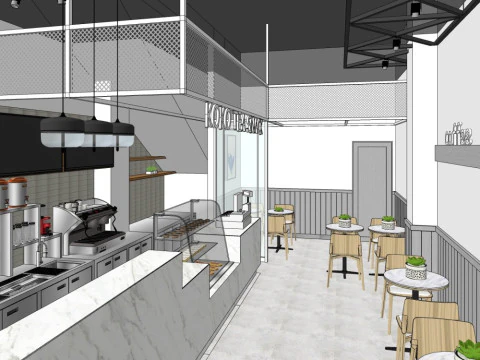 Milk tea shop 3D Model