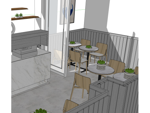 Milk tea shop 3D Model