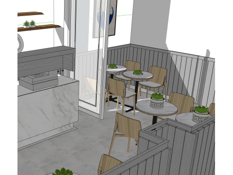Milk tea shop 3D Model