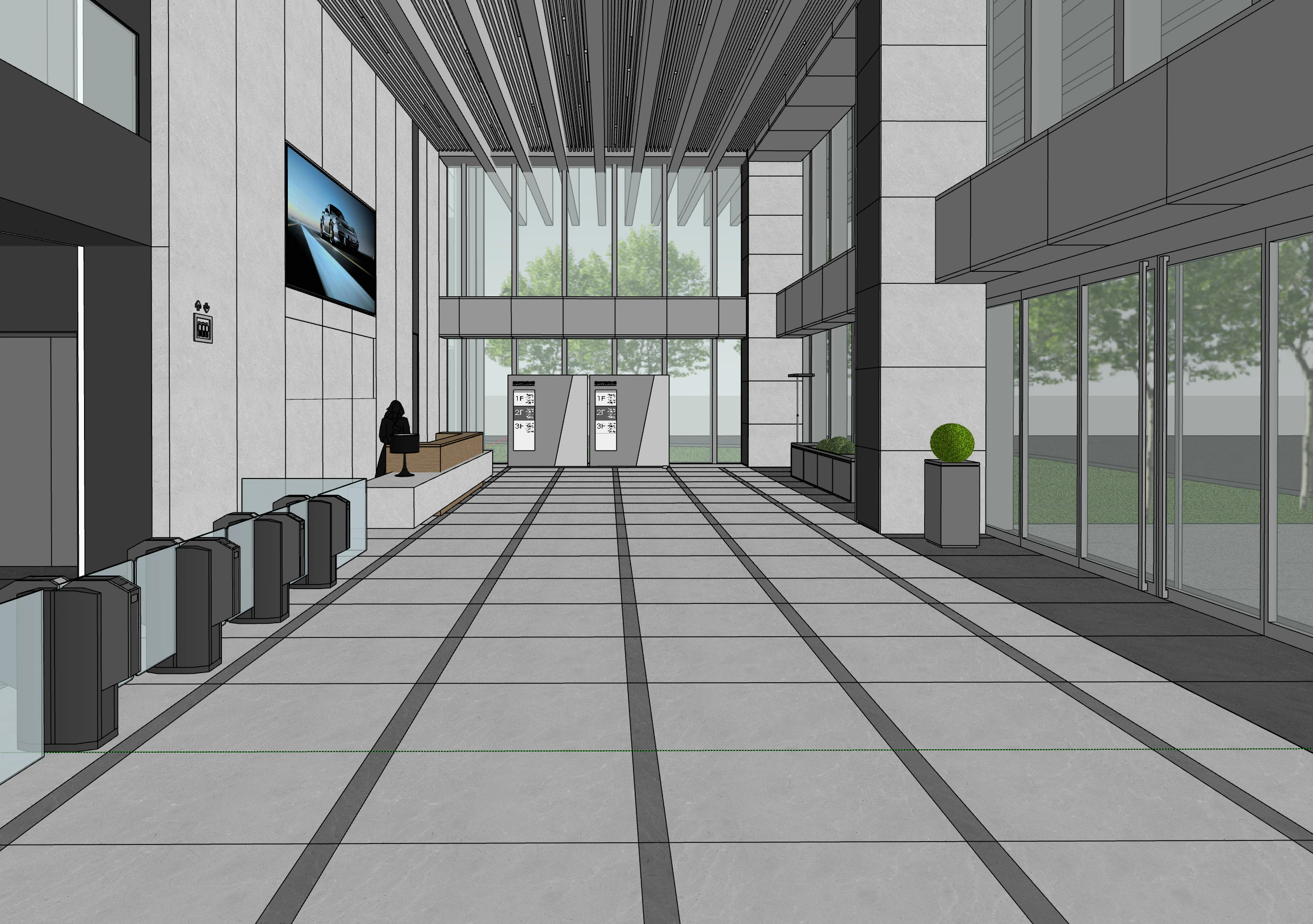 Hall design model 3D Model .c4d .max .obj .3ds .fbx .stl .blend 