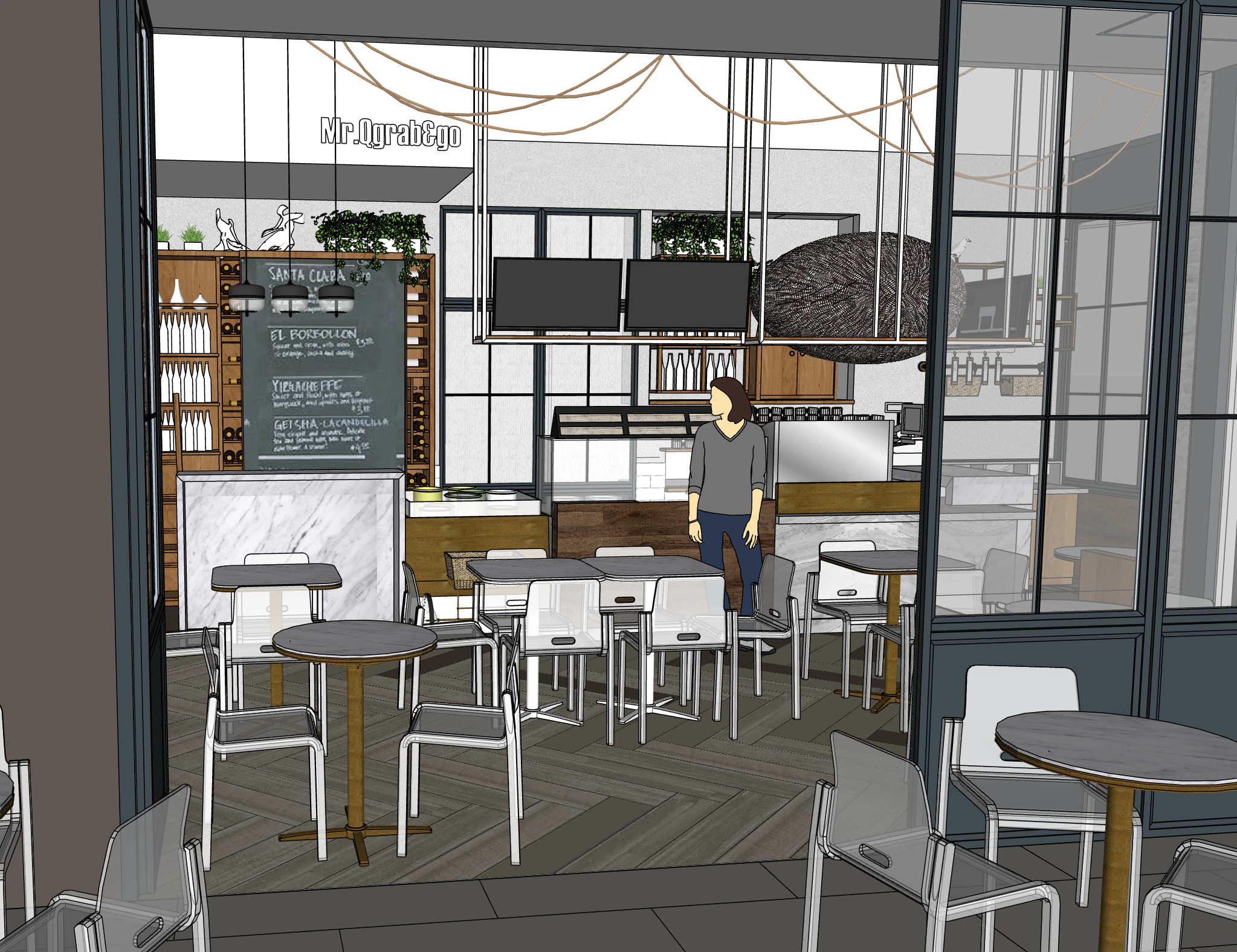 Restaurant 3D Model .c4d .max .obj .3ds .fbx .stl .blend 