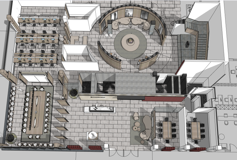 Офіс 3D Модель .c4d .max .obj .3ds .fbx .stl .blend 