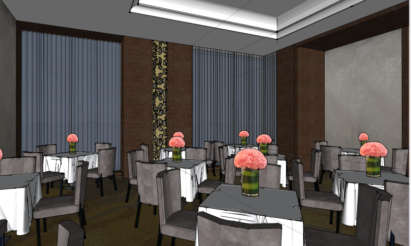 Hotel restaurant 3D Model .c4d .max .obj .3ds .fbx .stl .blend 