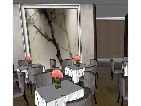 Hotel restaurant 3D Model
