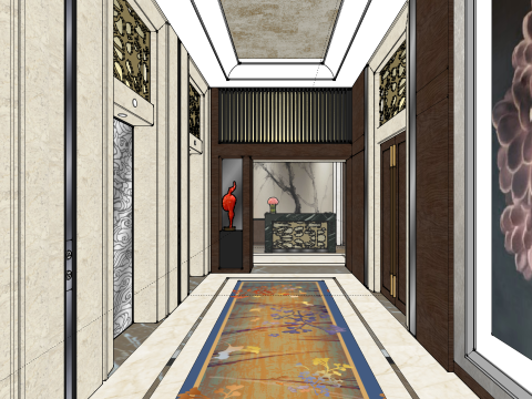 Hotel restaurant 3D Model