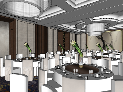 Hotel restaurant 3D Model