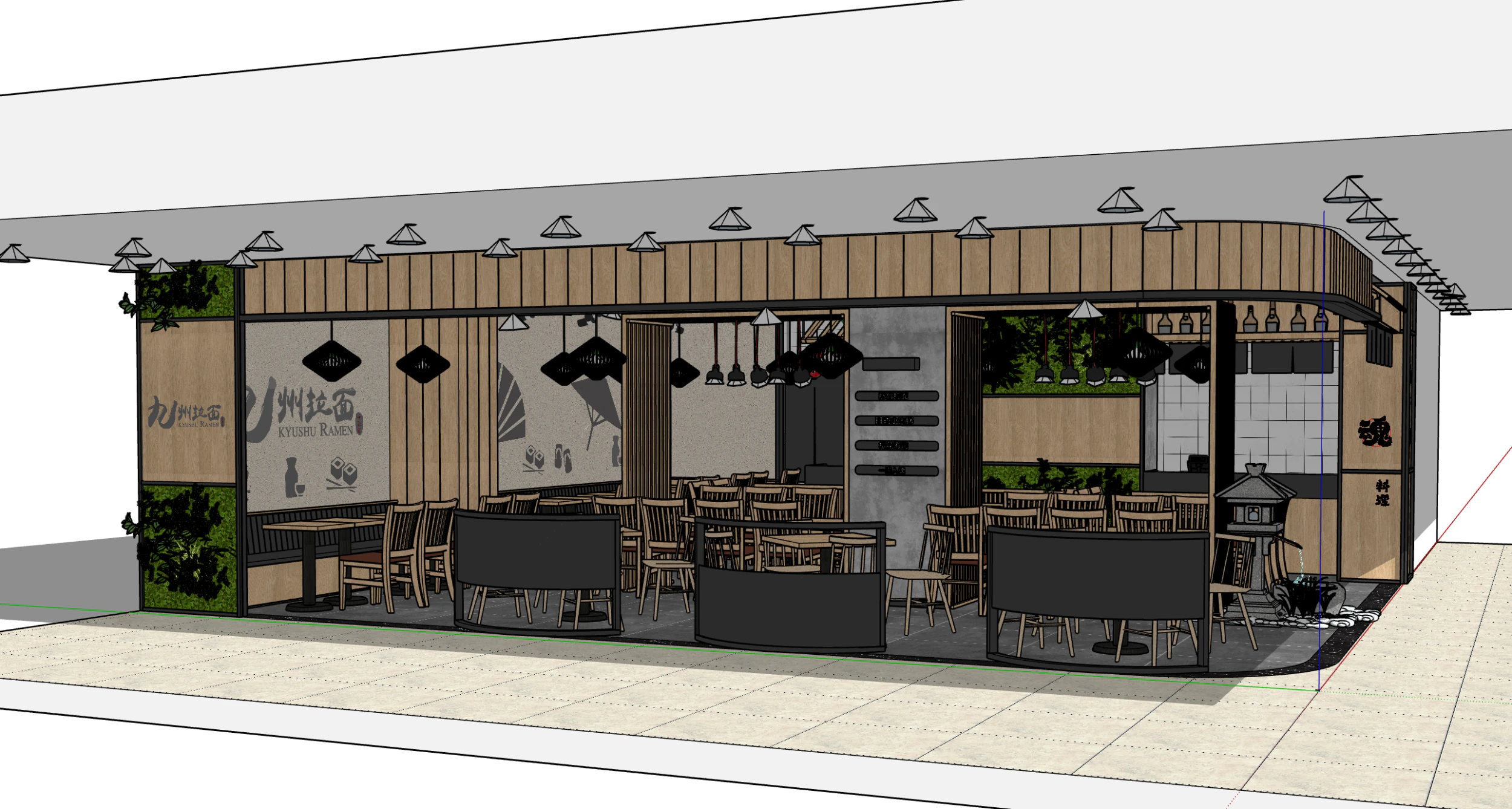 Lamian Noodles Restaurant 3D Model .c4d .max .obj .3ds .fbx .stl .blend
