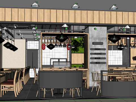 Lamian Noodles Restaurant 3D Model