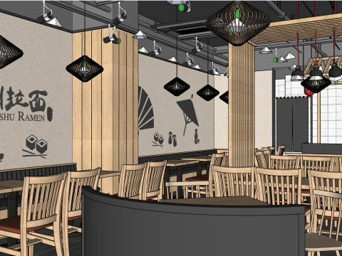 Lamian Noodles Restaurant 3D Model