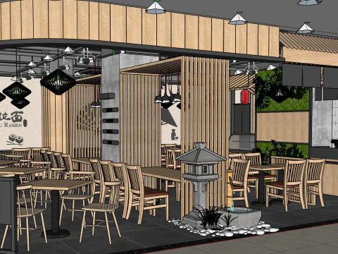 Lamian Noodles Restaurant 3D Model