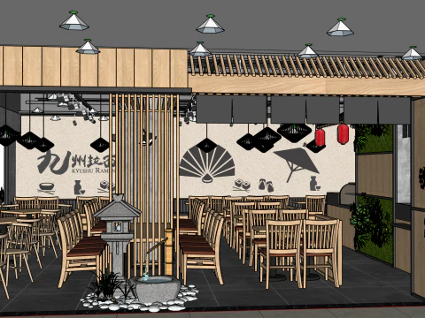 Lamian Noodles Restaurant 3D Model