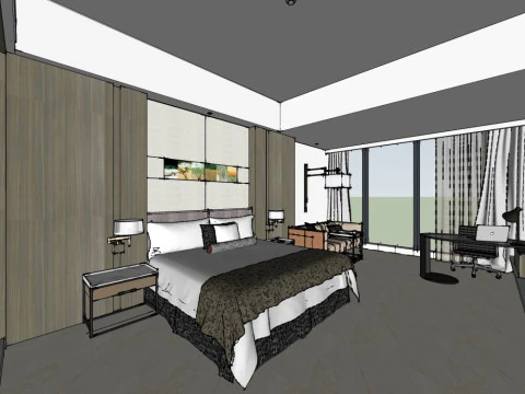 Hotel Standard Room Model 3D Model