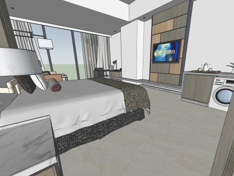 Hotel Standard Room Model 3D Model