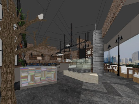 Indoor coffee shop 3D Model