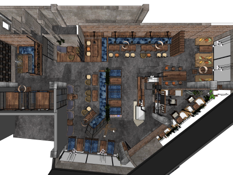 Indoor coffee shop 3D Model