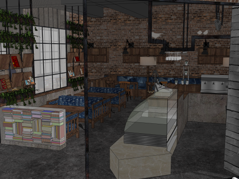 Indoor coffee shop 3D Model
