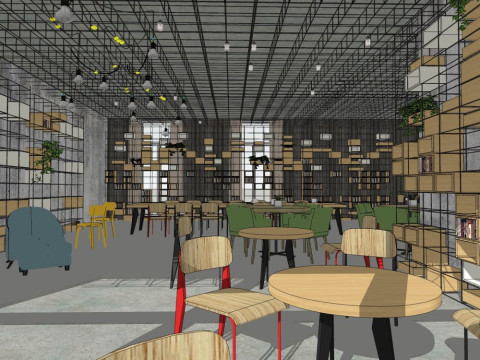 Libreria al coperto Modello 3D