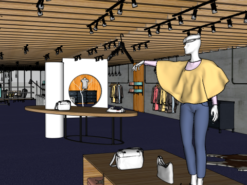 Tienda de ropa boutique Modelo 3D