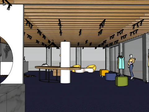 Boutique Clothing Store 3D Model