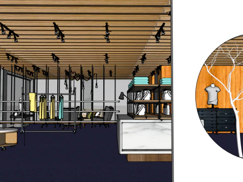 Boutique Clothing Store 3D Model