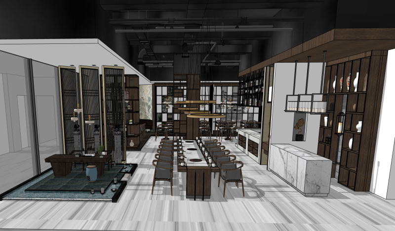 Boutique Restaurant 3D Model .c4d .max .obj .3ds .fbx .stl .blend 