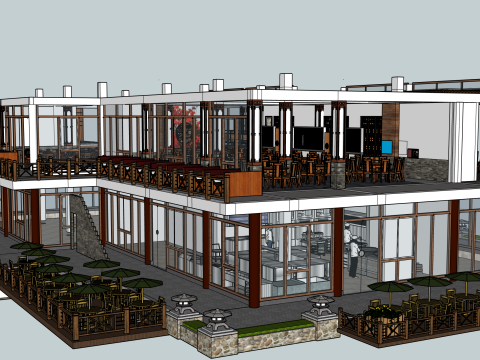 Chinese restaurant 3D Model