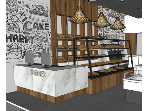 Modelo de diseño de panadería. Modelo 3D