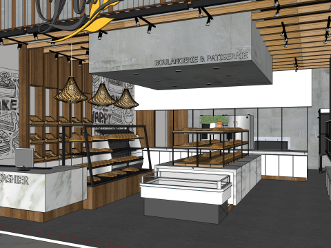 Modelo de dise&ntilde;o de panader&iacute;a. Modelo 3D