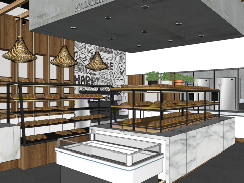 Modelo de dise&ntilde;o de panader&iacute;a. Modelo 3D