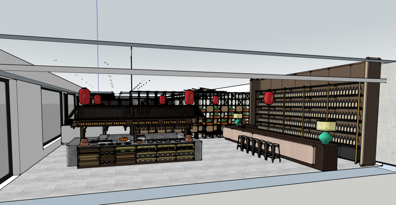 Chinese restaurant 3D Model .c4d .max .obj .3ds .fbx .stl .blend 