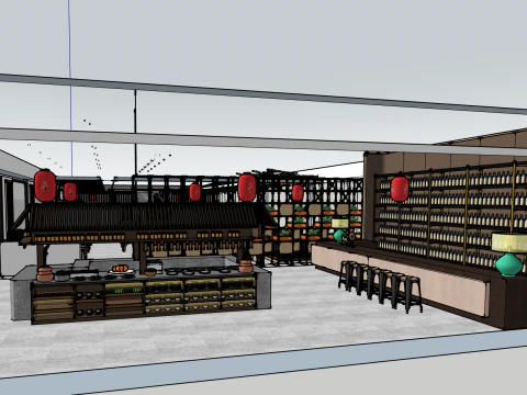 Ristorante cinese Modello 3D