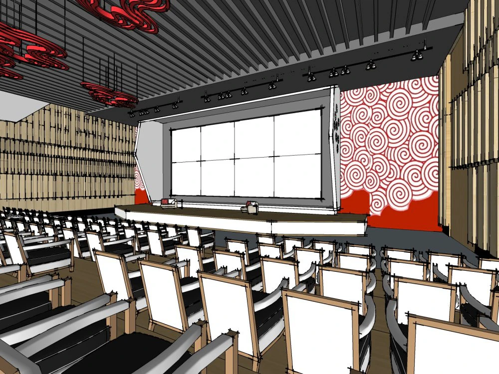 Lecture hall 3D Model .c4d .max .obj .3ds .fbx .stl .blend 