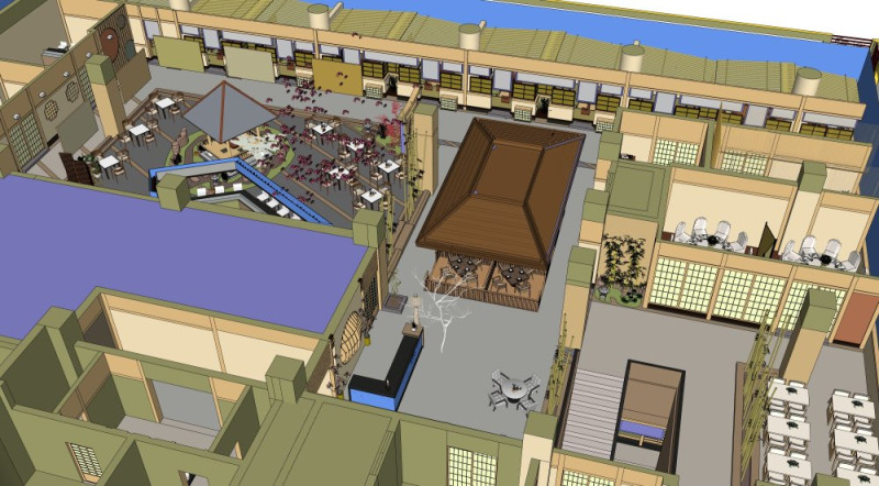 Japanese restaurant 3D Model .c4d .max .obj .3ds .fbx .stl .blend 