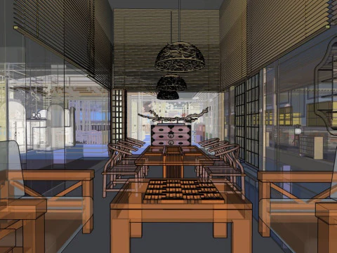 Japanese restaurant 3D Model